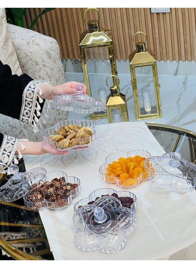 "A mini elegant acrylic bonbonniere in a charming rose shape with a beautiful transparent lid. Non‑divided, practical, and hygienic—perfect for serving nuts, cookies, biscuits, and dates at special occasions. Combines chic style with luxury, making it a refined decorative piece (Elc)." - Image 4